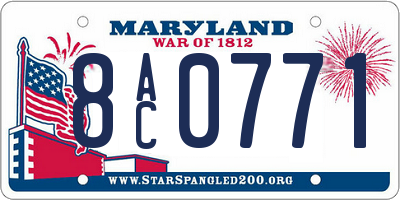 MD license plate 8AC0771