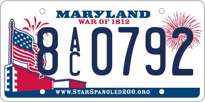 MD license plate 8AC0792