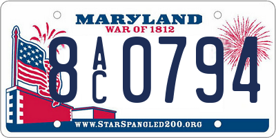 MD license plate 8AC0794