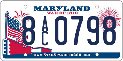MD license plate 8AC0798