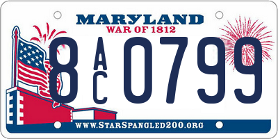 MD license plate 8AC0799