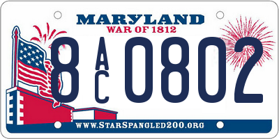 MD license plate 8AC0802
