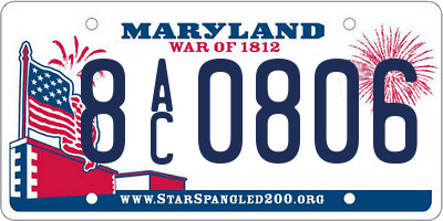 MD license plate 8AC0806