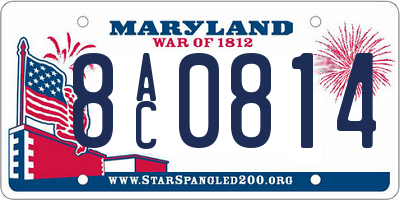MD license plate 8AC0814