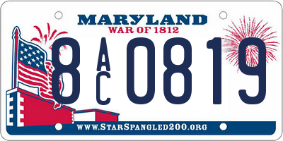 MD license plate 8AC0819