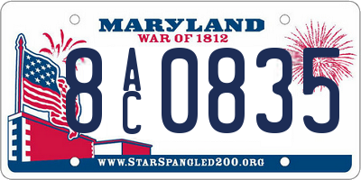 MD license plate 8AC0835