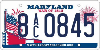 MD license plate 8AC0845