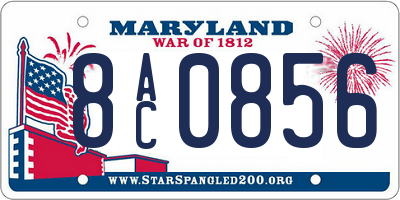 MD license plate 8AC0856