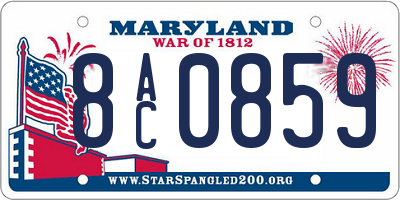 MD license plate 8AC0859