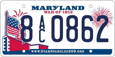 MD license plate 8AC0862