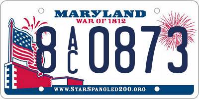 MD license plate 8AC0873