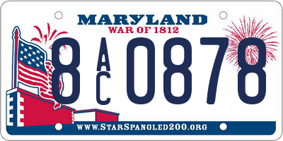 MD license plate 8AC0878