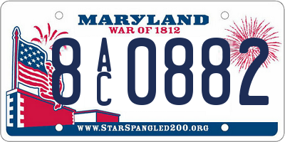 MD license plate 8AC0882