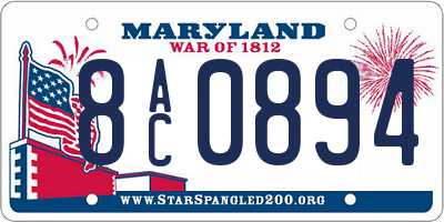 MD license plate 8AC0894