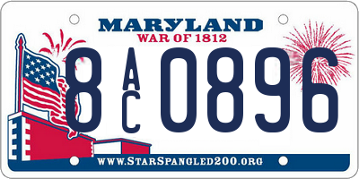 MD license plate 8AC0896