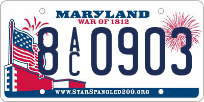 MD license plate 8AC0903