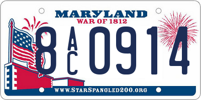 MD license plate 8AC0914