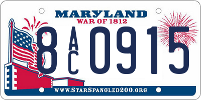 MD license plate 8AC0915