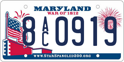 MD license plate 8AC0919