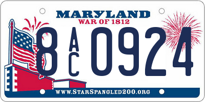 MD license plate 8AC0924