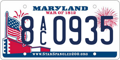 MD license plate 8AC0935