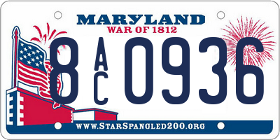 MD license plate 8AC0936