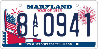 MD license plate 8AC0941