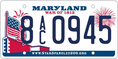 MD license plate 8AC0945