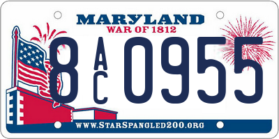 MD license plate 8AC0955