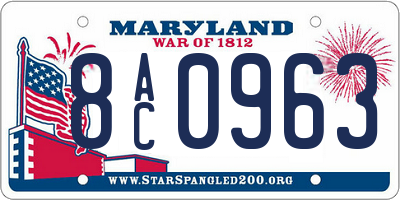 MD license plate 8AC0963