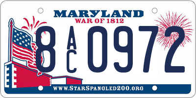 MD license plate 8AC0972