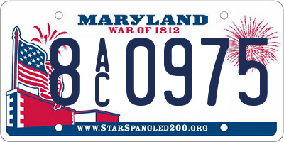 MD license plate 8AC0975