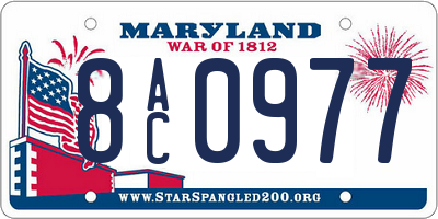 MD license plate 8AC0977