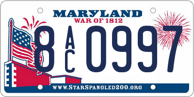 MD license plate 8AC0997