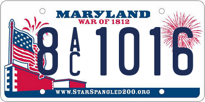 MD license plate 8AC1016