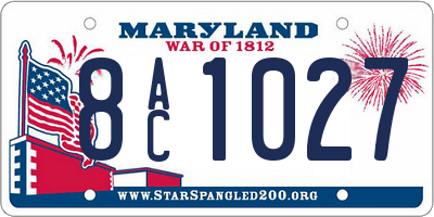 MD license plate 8AC1027