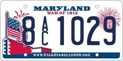 MD license plate 8AC1029