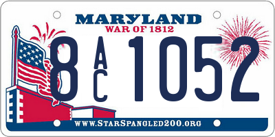 MD license plate 8AC1052