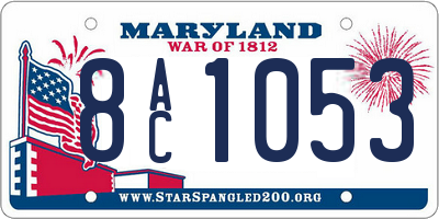 MD license plate 8AC1053