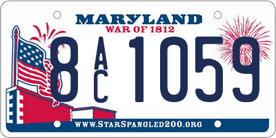MD license plate 8AC1059