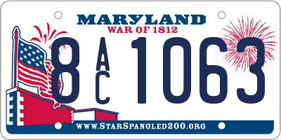 MD license plate 8AC1063