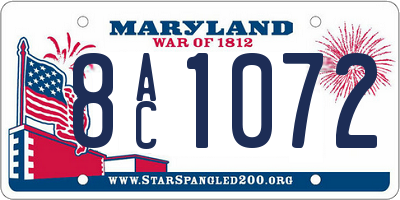 MD license plate 8AC1072