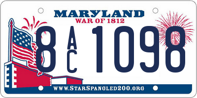 MD license plate 8AC1098