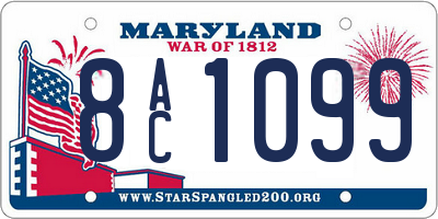 MD license plate 8AC1099