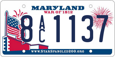MD license plate 8AC1137