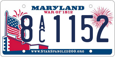 MD license plate 8AC1152