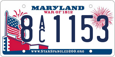 MD license plate 8AC1153