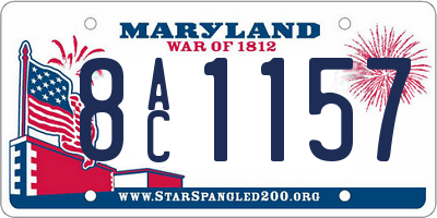 MD license plate 8AC1157