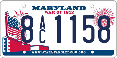 MD license plate 8AC1158