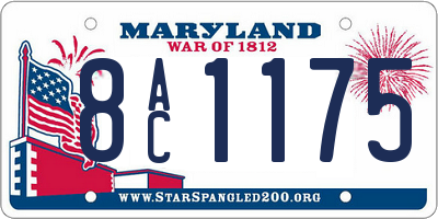 MD license plate 8AC1175